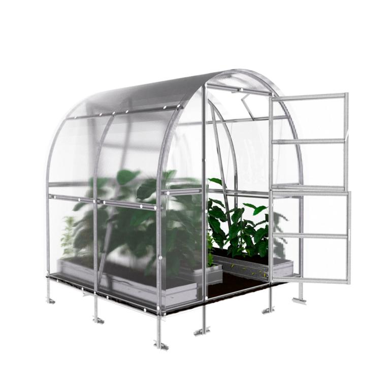 Rundbogen Gewächshaus SLIM kaufen 2x2-2x10 m - kompakt & stabil