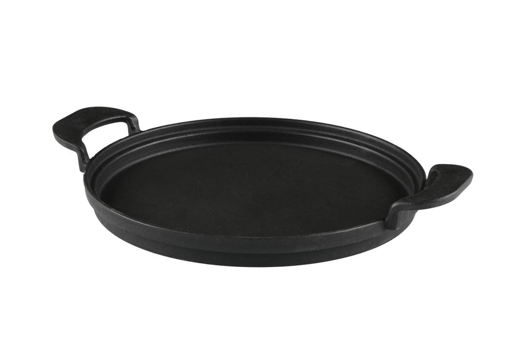 Mustang Gusseisen Plancha 30 cm mit zwei Griffen - schwarz, für Gasgrill, Kamado und Induktion
