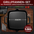 GUSSKÖNIG Gusseisenpfanne 26 cm eingebrannt - 3,5 kg, Höhe 4,5 cm, für Grill, Induktion und Backofen