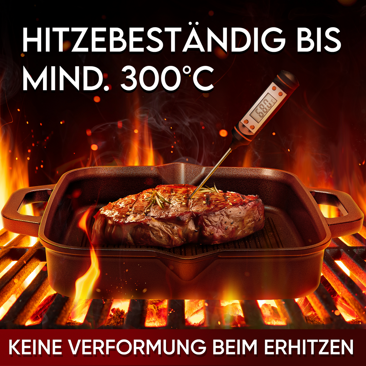 Gusseisenpfanne 26 cm - robust, langlebig, für Küche und Outdoor