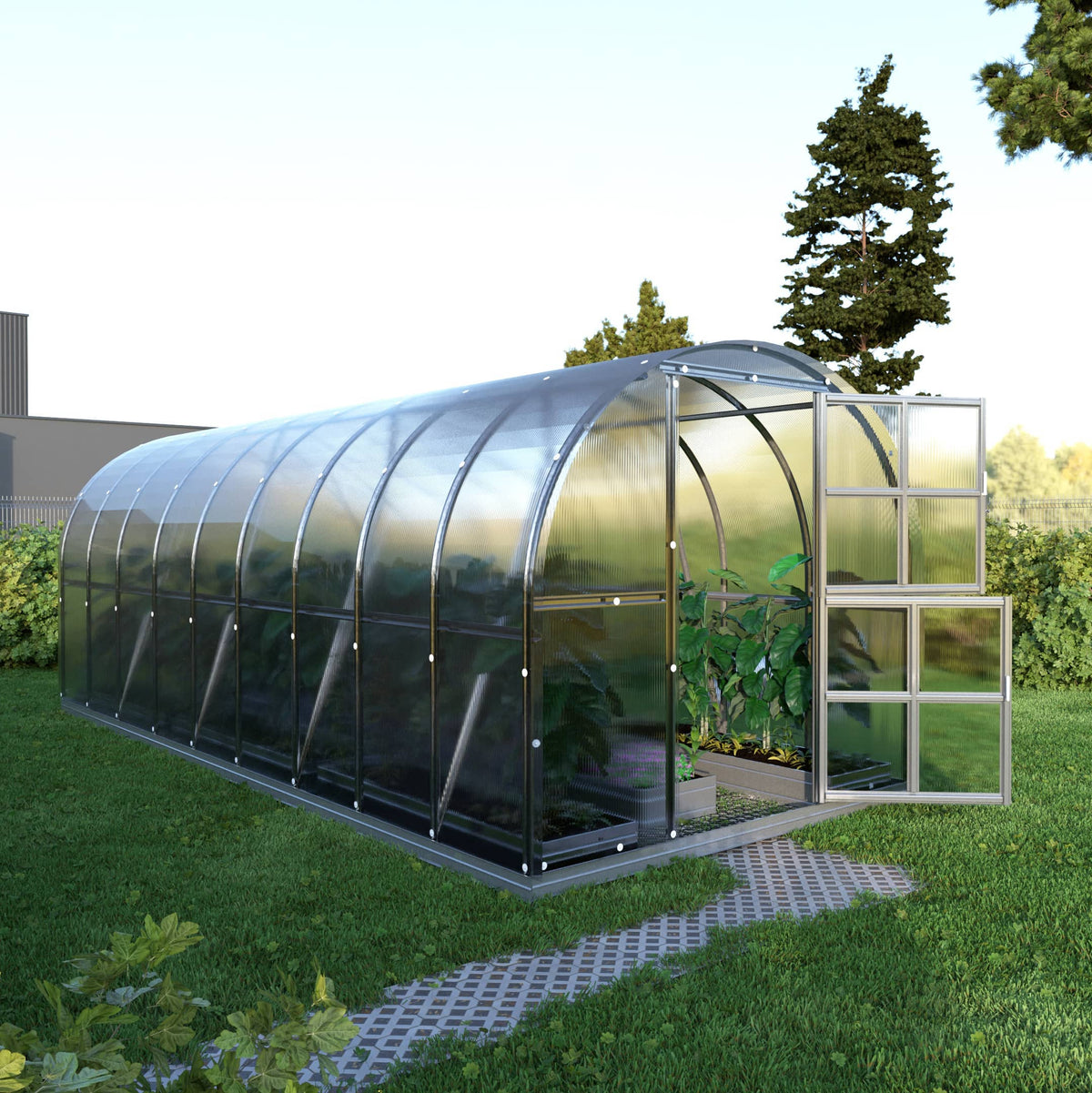 Gewächshaus Klassiker ARK 3x6 Rundbogen Gewächshaus aus Polycarbonat