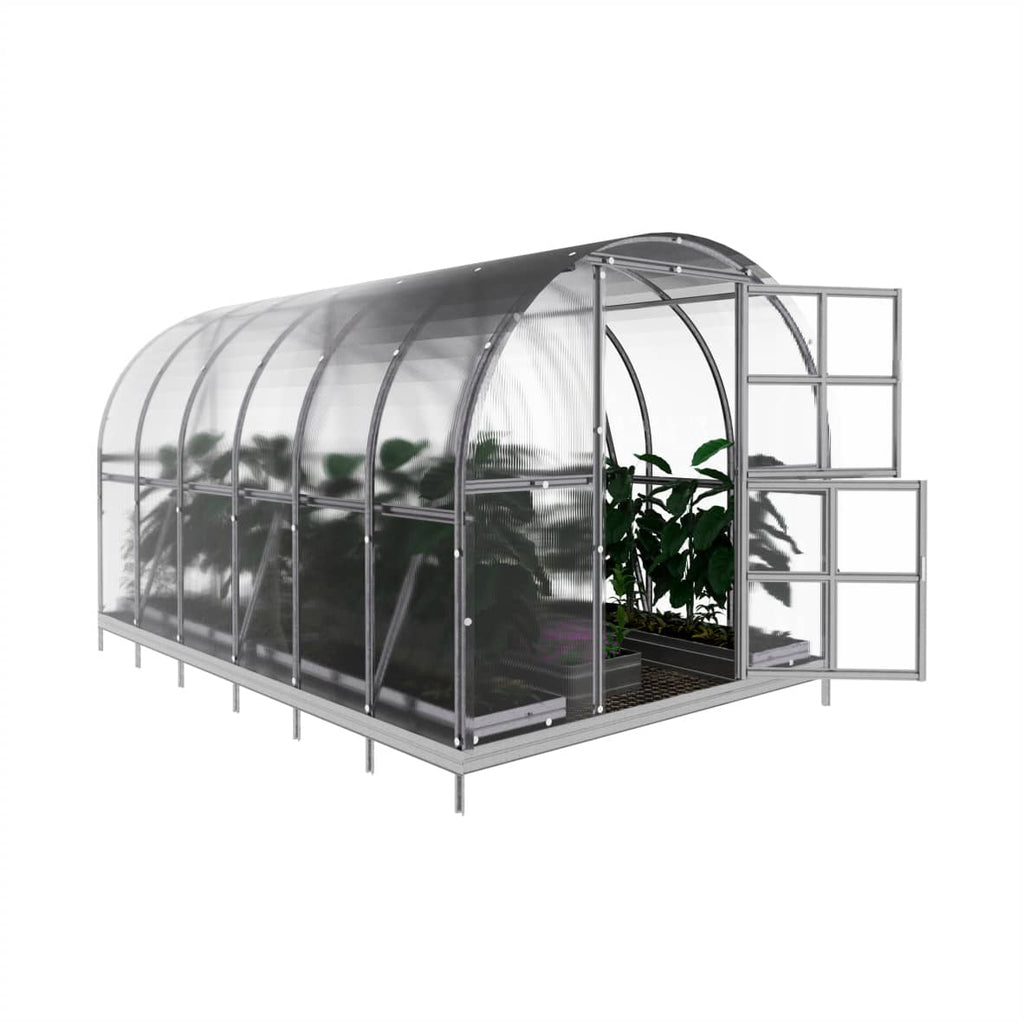 Gewächshaus Klassiker ARK aus Polycarbonat mit Fundamentrahmen 3x4 m.