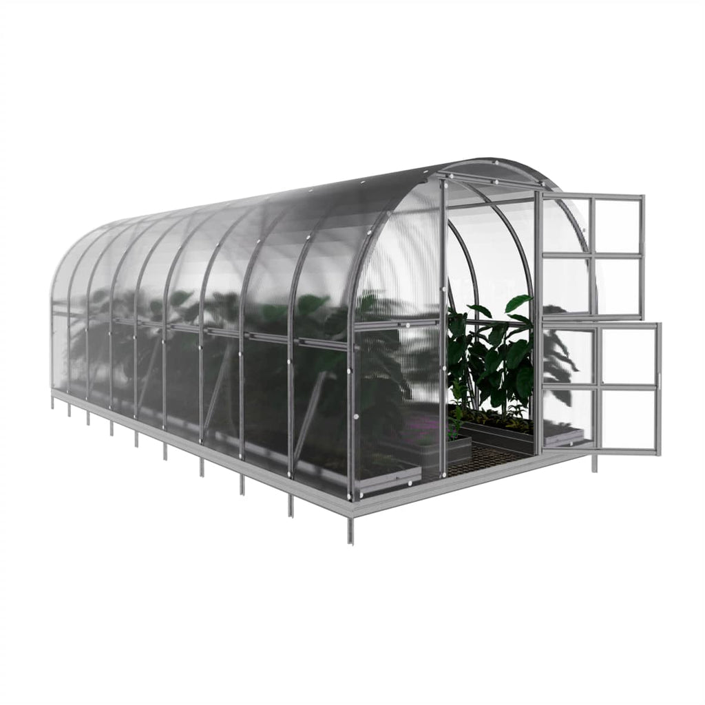 Gewächshaus Klassiker ARK aus Polycarbonat mit Fundamentrahmen 3x6 m.