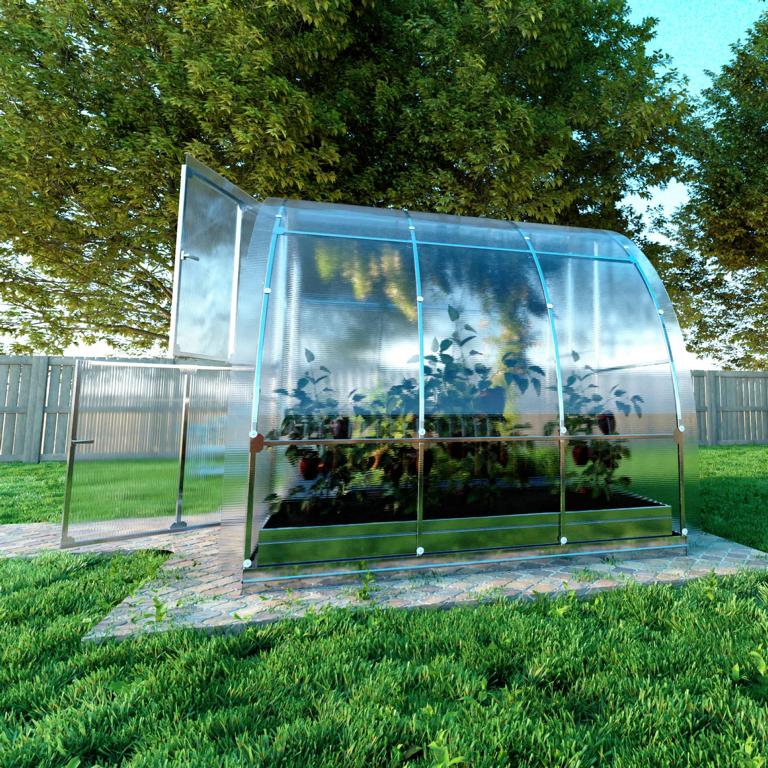 Gewächshaus TUBE 3×2 - Gewächshaus aus Polycarbonat mit Fundamentrahmen