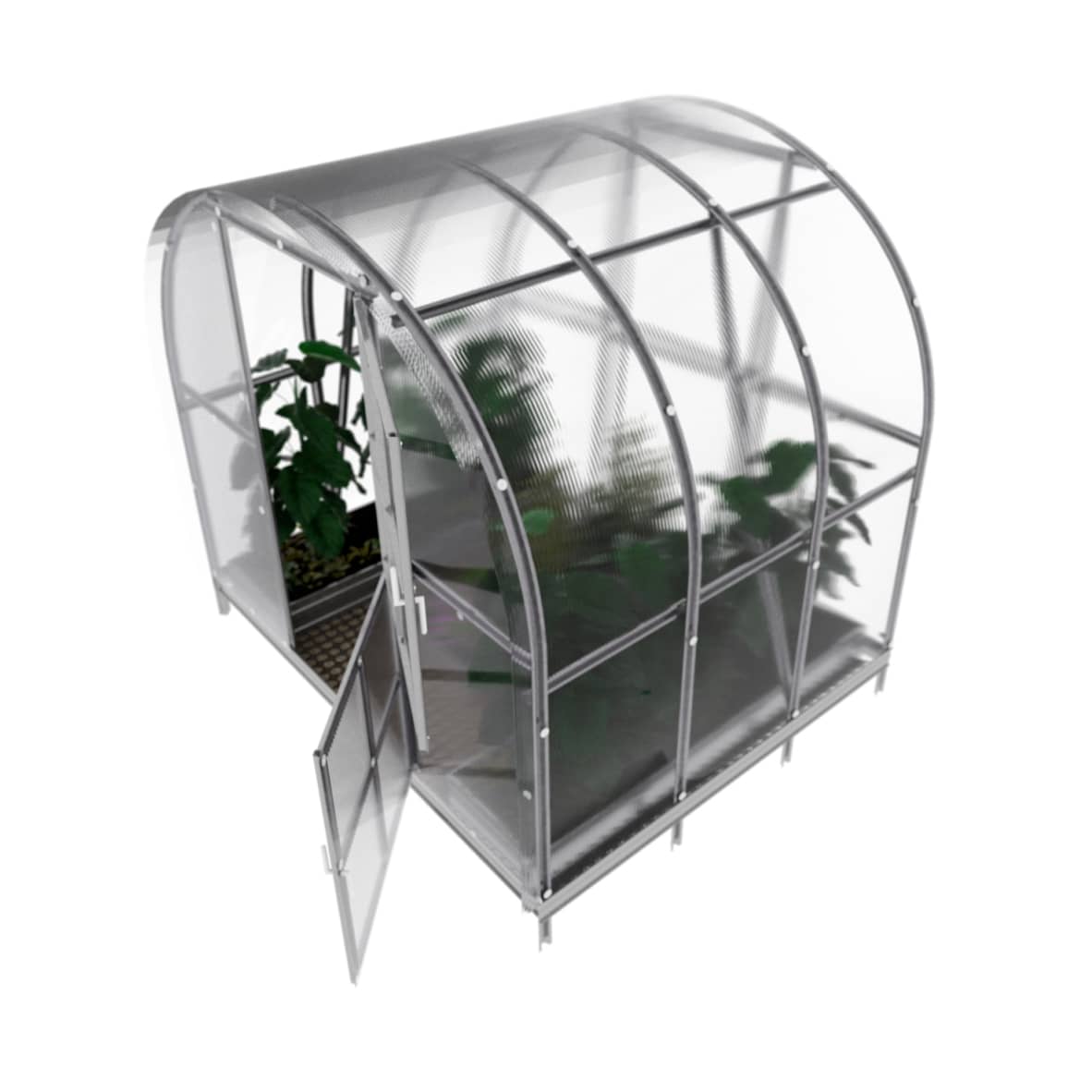 Gewächshaus Klassiker ARK aus Polycarbonat mit Fundamentrahmen 3x2 m.