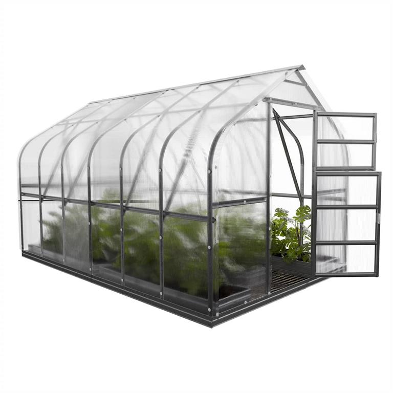 Polycarbonat Gewächshaus STANDARD 2,5x4 mit automatischem Dachfenster