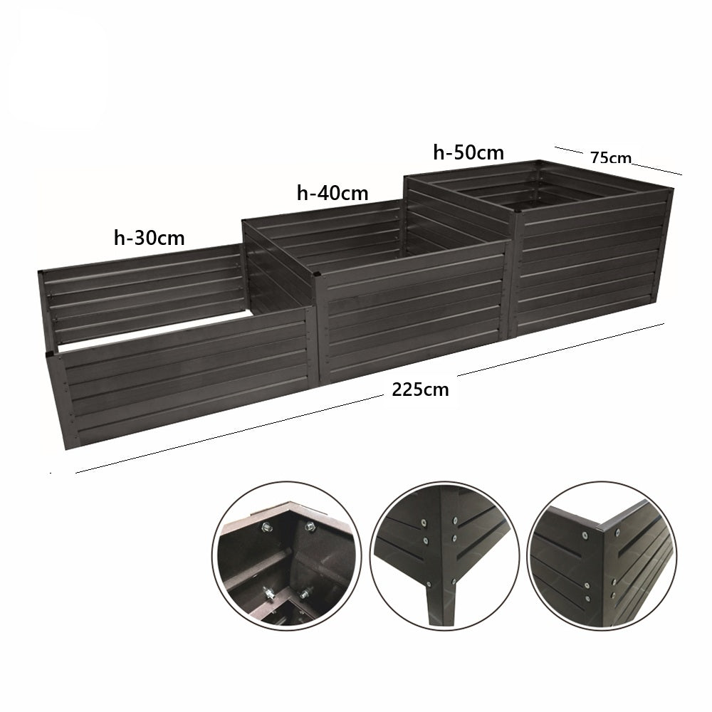 Hochbeet Treppe Metall lackiert – Stufenbeet Detailansicht | IN-MO