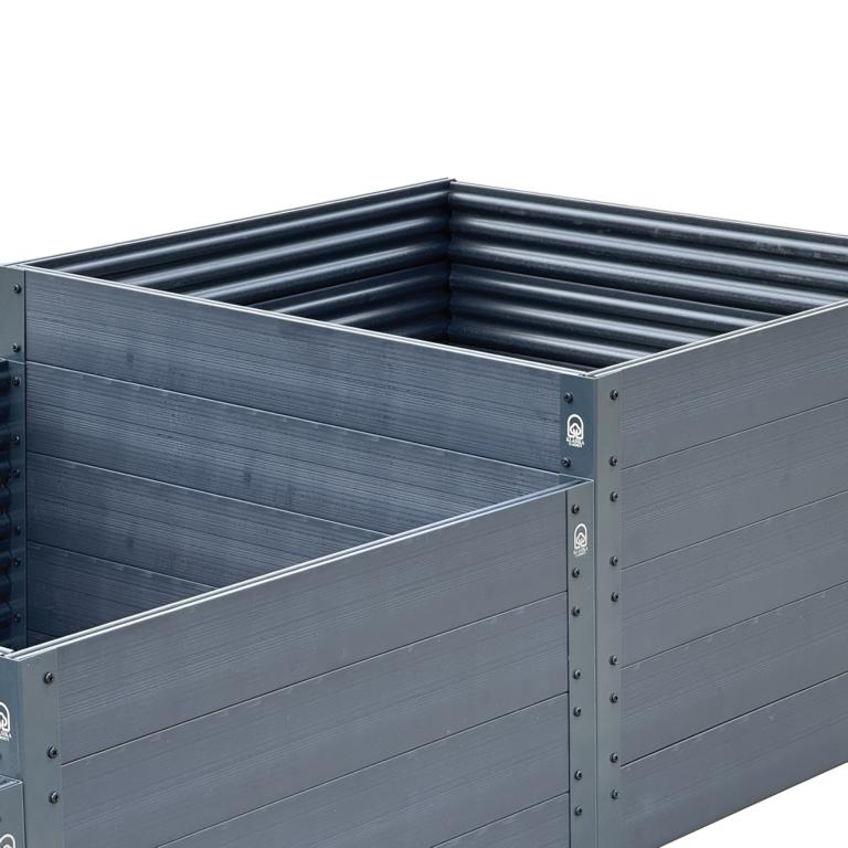 Stufenhochbeet KLASSIKER GARDEN Innenansicht - tiefe Pflanzebene 50 cm, GPPS Material, Anthrazit