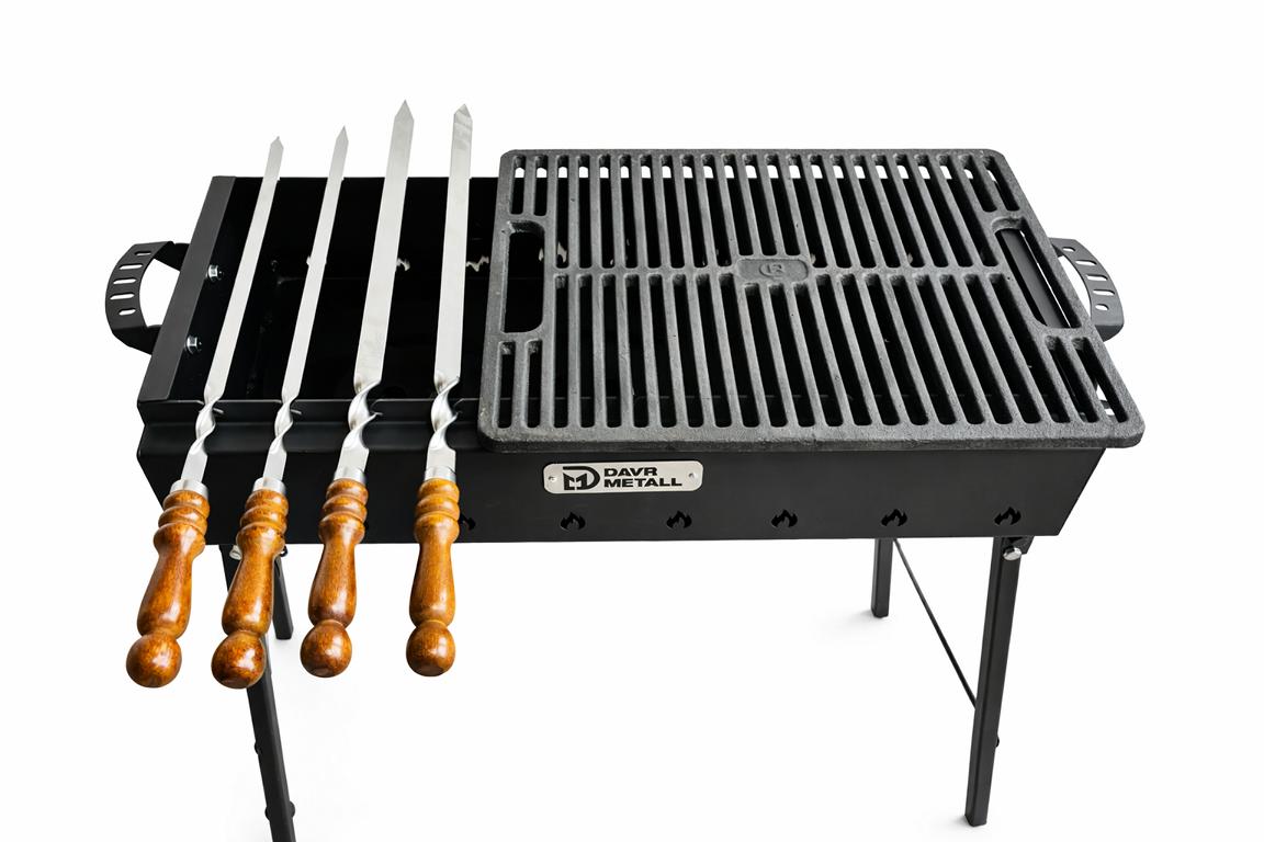 Mangal Grill Rost mit Spießen - gleichmäßige Hitzeverteilung