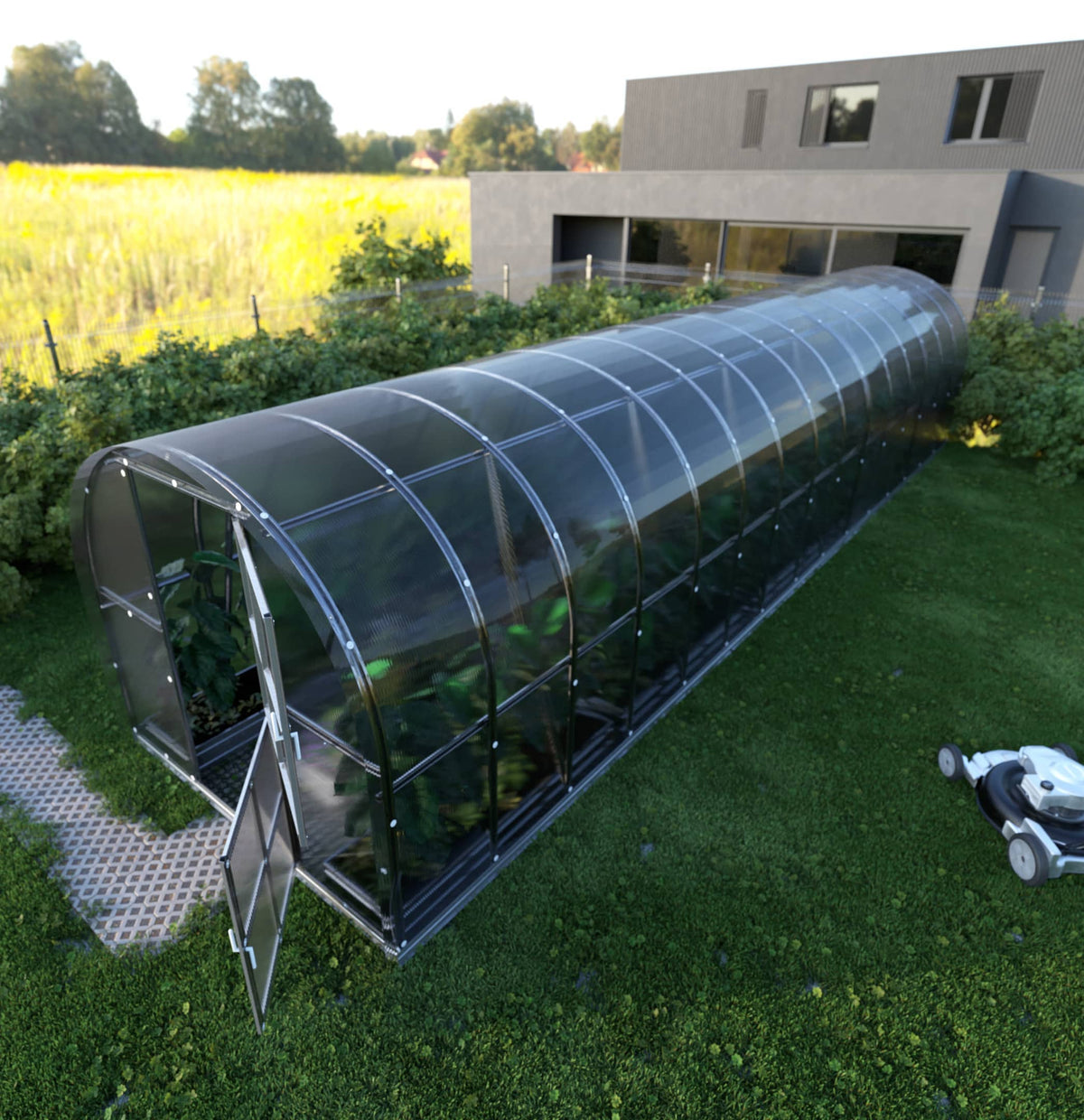Polycarbonat - Gewächshaus Arch 10 Meter länger