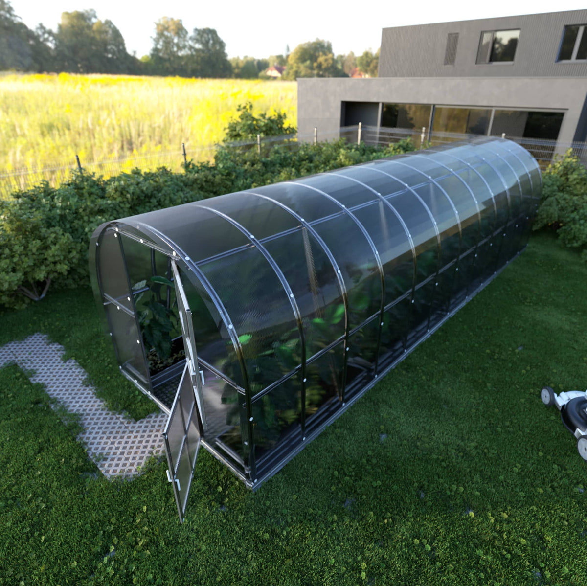 Polycarbonat - Gewächshaus Arch 8 Meter länger