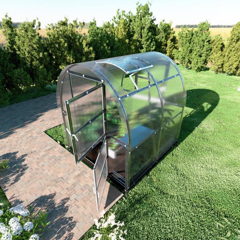 Polycarbonat - Gewächshaus SLIM 2 Meter länger