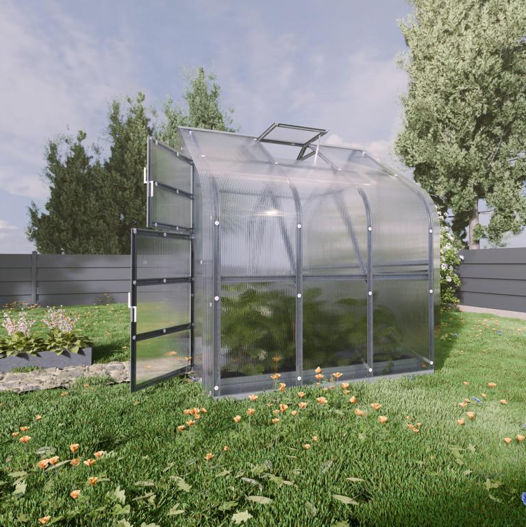 Polycarbonat Gewächshaus mit Fundamentrahmen & automatischer Belüftung