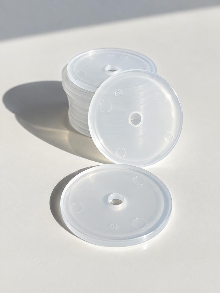 Transparente Kunststoff-Unterlegscheiben Ø 40 mm für Polycarbonatplatten am Gewächshaus – 10 Stück Set
