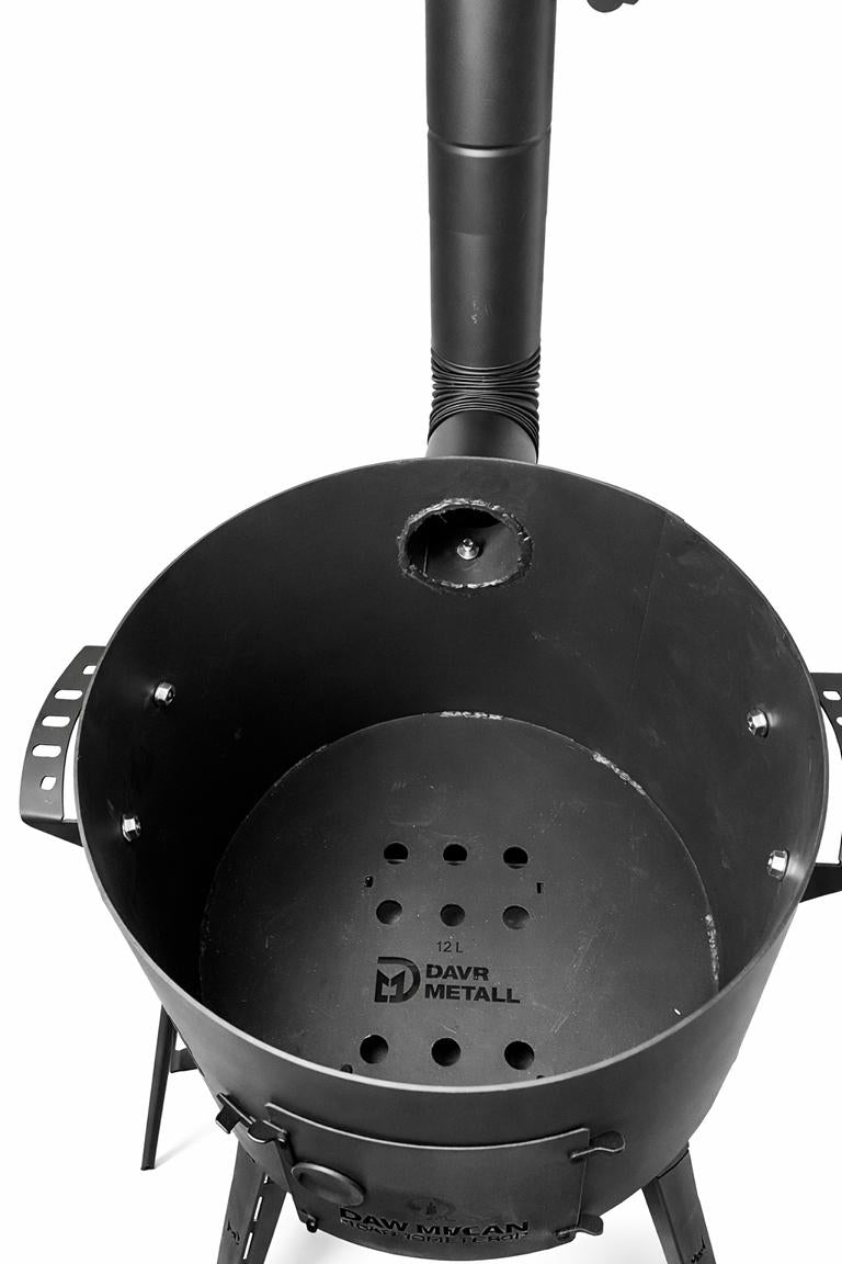 Utschak Feuerstelle mit Kamin - Detailansicht Standfüße und Ascheschublade | IN-MO