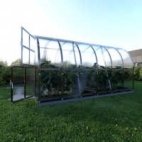 Gewächshaus Arch aus Polycarbonat 4 Meter tiefe