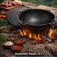 Gusseisen Kazan 12 l Premium mit Deckel