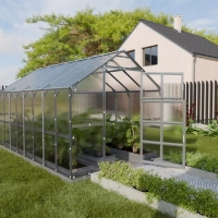 Gewächshaus Haus aus Polycarbonat und verzinktem Stahl 4 Meter tiefe