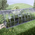 Polycarbonat-Gewächshaus Standard mit Fundamentrahmen inkl. automatischer Belüftung 2,5x6 m