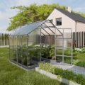 Gewächshaus Haus aus Polycarbonat und verzinktem Stahl 2 Meter Tiefe