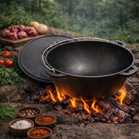 Gusseisen Kazan 12 l mit Deckel - Premium