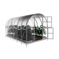 Gewächshaus Klasika aus Polycarbonat mit Fundamentrahmen 4 Meter tiefe
