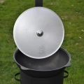 Kazan Gusseisen Wok 16l - Poliert - Deckel - Flacher Boden-Namangan