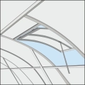 Dachfenster für Gewächshaus Klassiker-Arkinis, geöffnet zur Belüftung