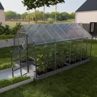 Gewächshaus aus Polycarbonat und verzinktem Stahl 2 Meter tiefe