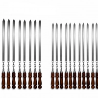 Edelstahlspieß mit Holzgriff 60 cm lang 1,2 cm breit 3 mm Stark (1-10 Stück)