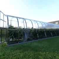 Gewächshaus aus Polycarbonat 10 Meter tiefe