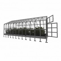 Gewächshaus aus Polycarbonat und verzinktem Stahl 6 Meter tiefe
