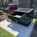 Outdoorküche Schwarz s-01, Linke Seite, Kamado Rot