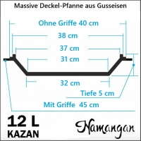 Pfanne für Kazan 12 Liter aus Gusseisen