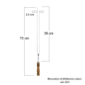BBQ Pilzspieß Edelstahl 73 cm - Doppelspieß mit Holzgriff