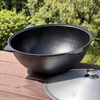 Uzbek Gusseisen-Kazan 10 l mit Deckel - dickwandig