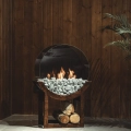 Eleganter Rundkamin Schwarz für Bio Ethanol