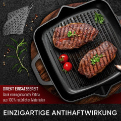 GUSSKÖNIG 30 cm Gusseisen-Grillpfanne – Vielseitige Pfanne GK-020