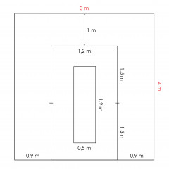 Gewächshaus Beet Einfassungen  "U Form" (Gewächshaus 4m)
