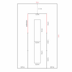 Gewächshaus Beet Einfassungen  "U Form" (Gewächshaus 6m)