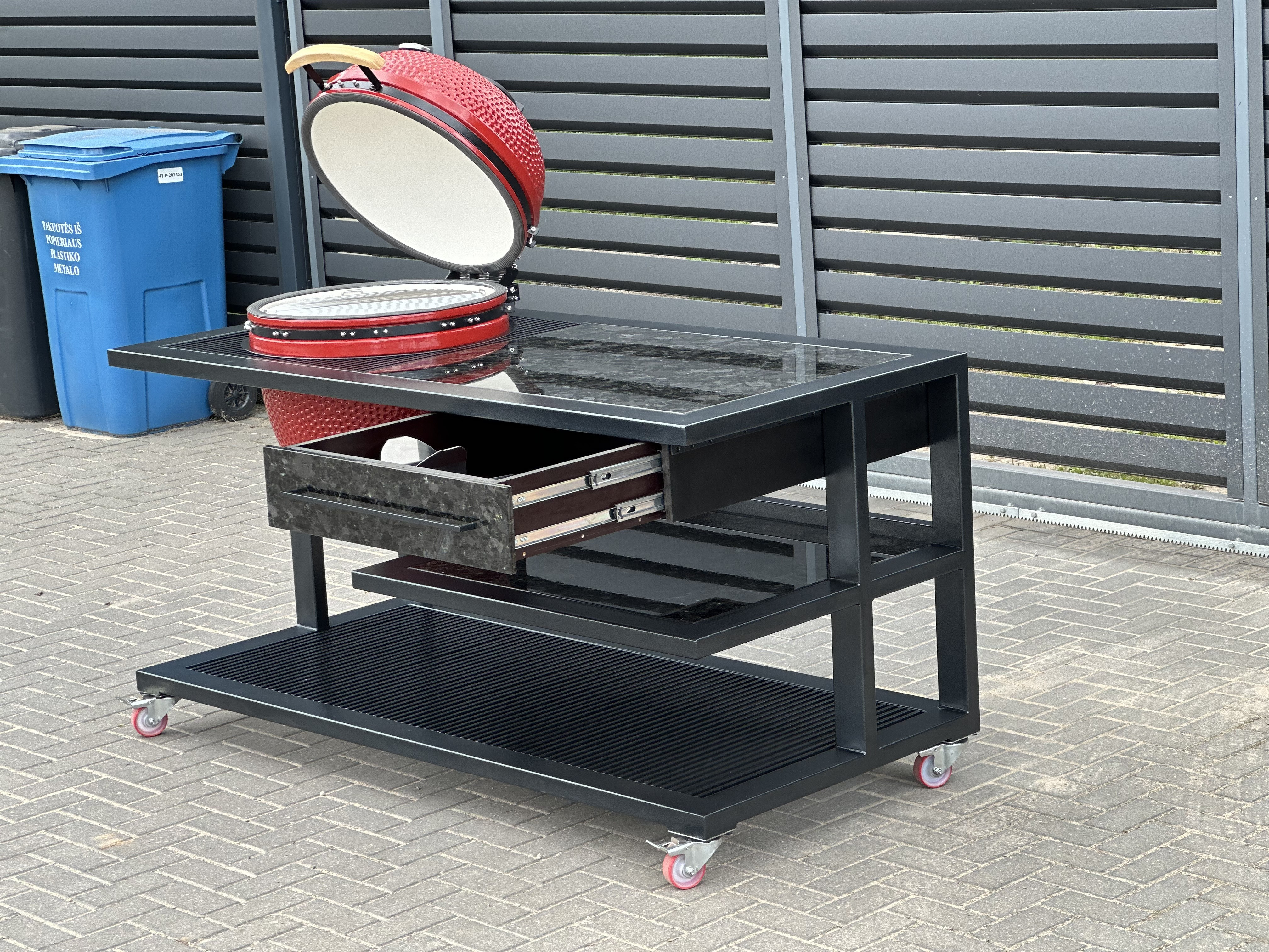 Outdoorküche 170 cm, Grill Rot 1
