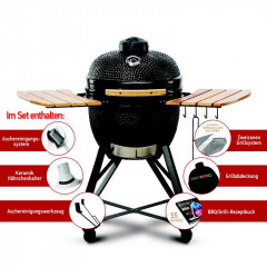 Kamado Bono MEDIA Keramikgrill Schwarz, 20" - 52cm.