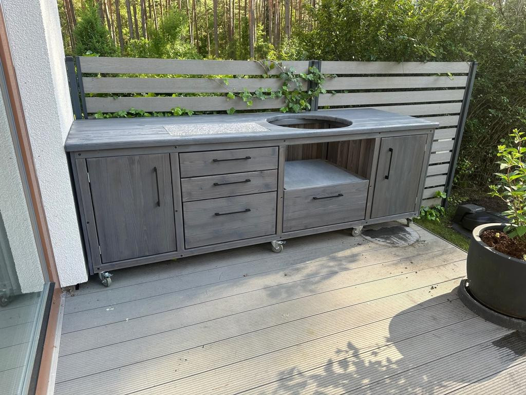 Aschgrau-Grill auf der rechten Seite, 220cm