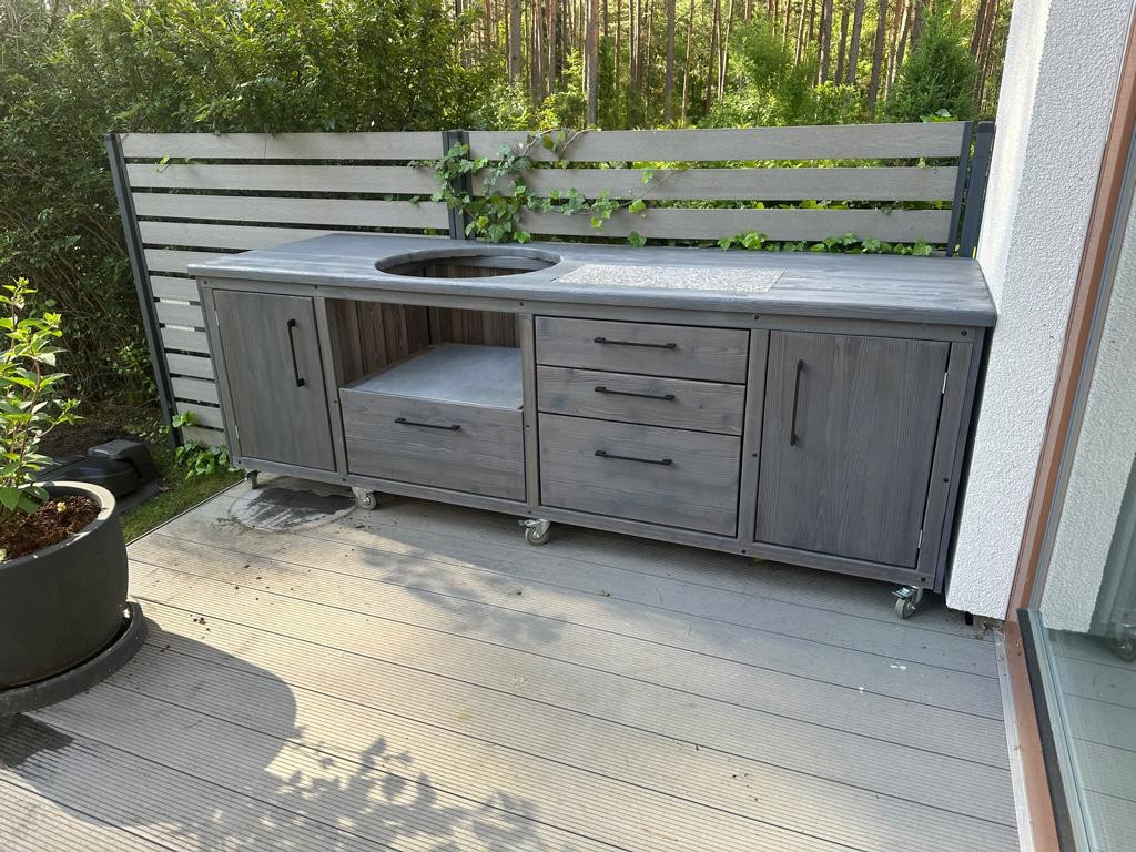 Aschgrau-Grill auf der linke Seite, 220cm