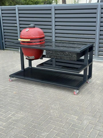 Outdoor Küche mit Keramik-BBQ Kamado XL - Breite 160cm.