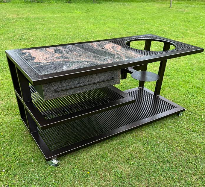 Outdoorküche 170 cm Braun, Rechte Seite