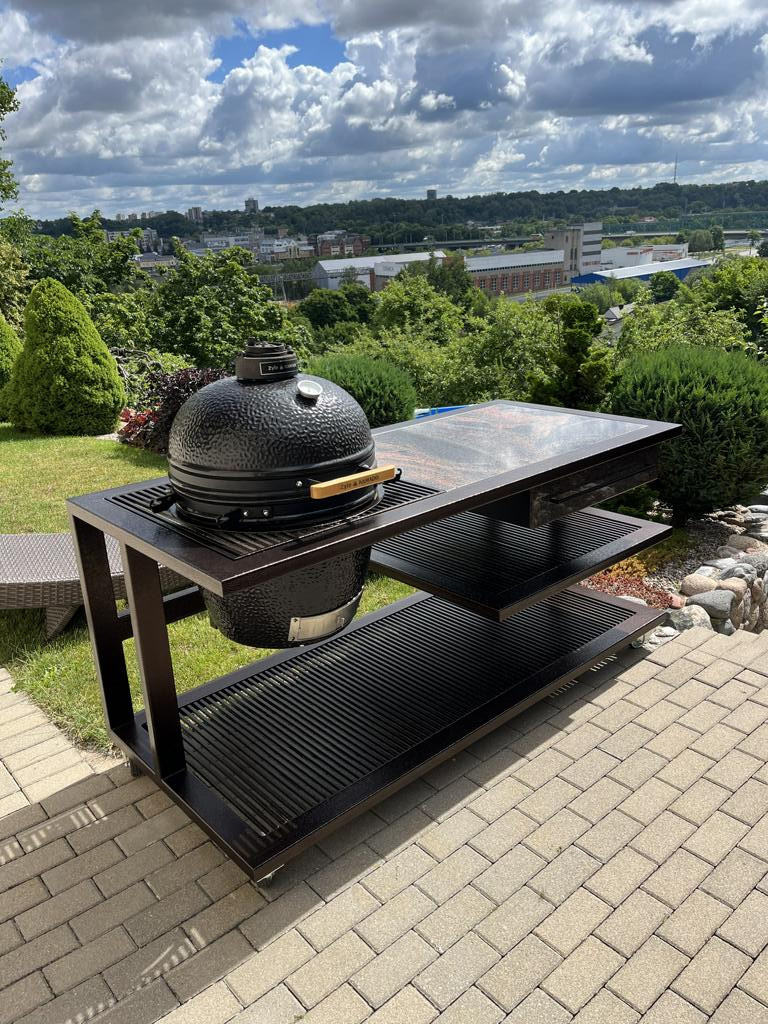 Outdoorküche 170 cm Braun, Linke Seite