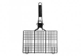 Grillguthalter Edelstahl - abnehmbarem Griff, schwarz. MUSTANG