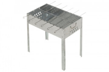 Holzkohle Grill mit 6 Spießen Mustang