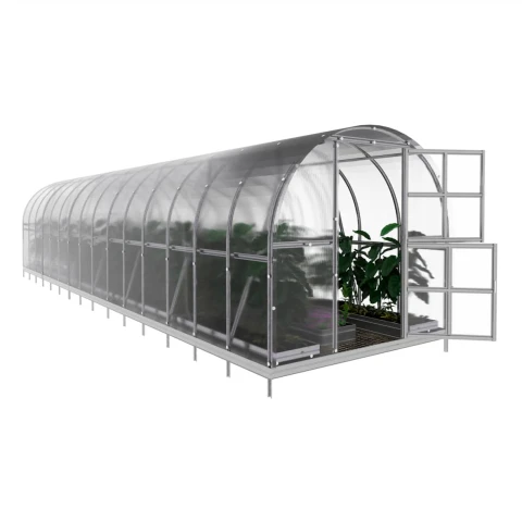 Rundbogen Gewächshaus 3x10 m mit Fundament - 4 mm Polycarbonat | Klassiker ARK AUTO